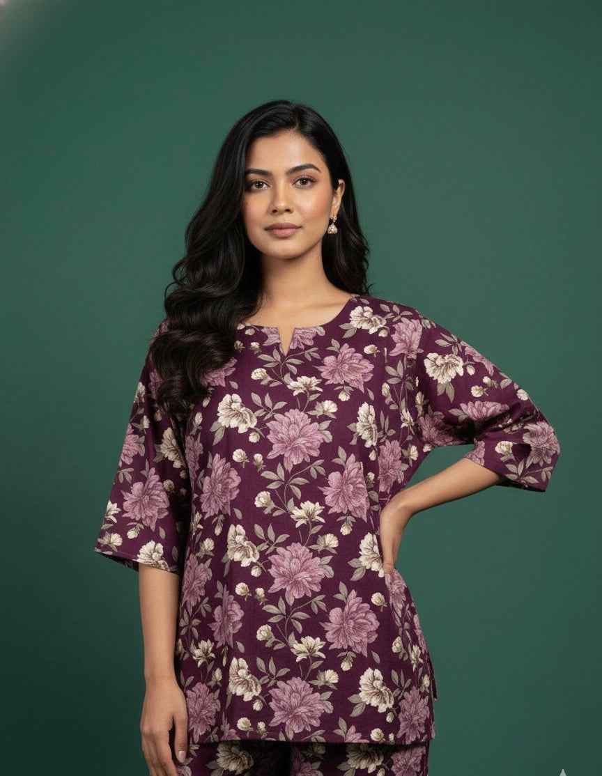 Pure Cotton Two Piece Co Ord Set COS077