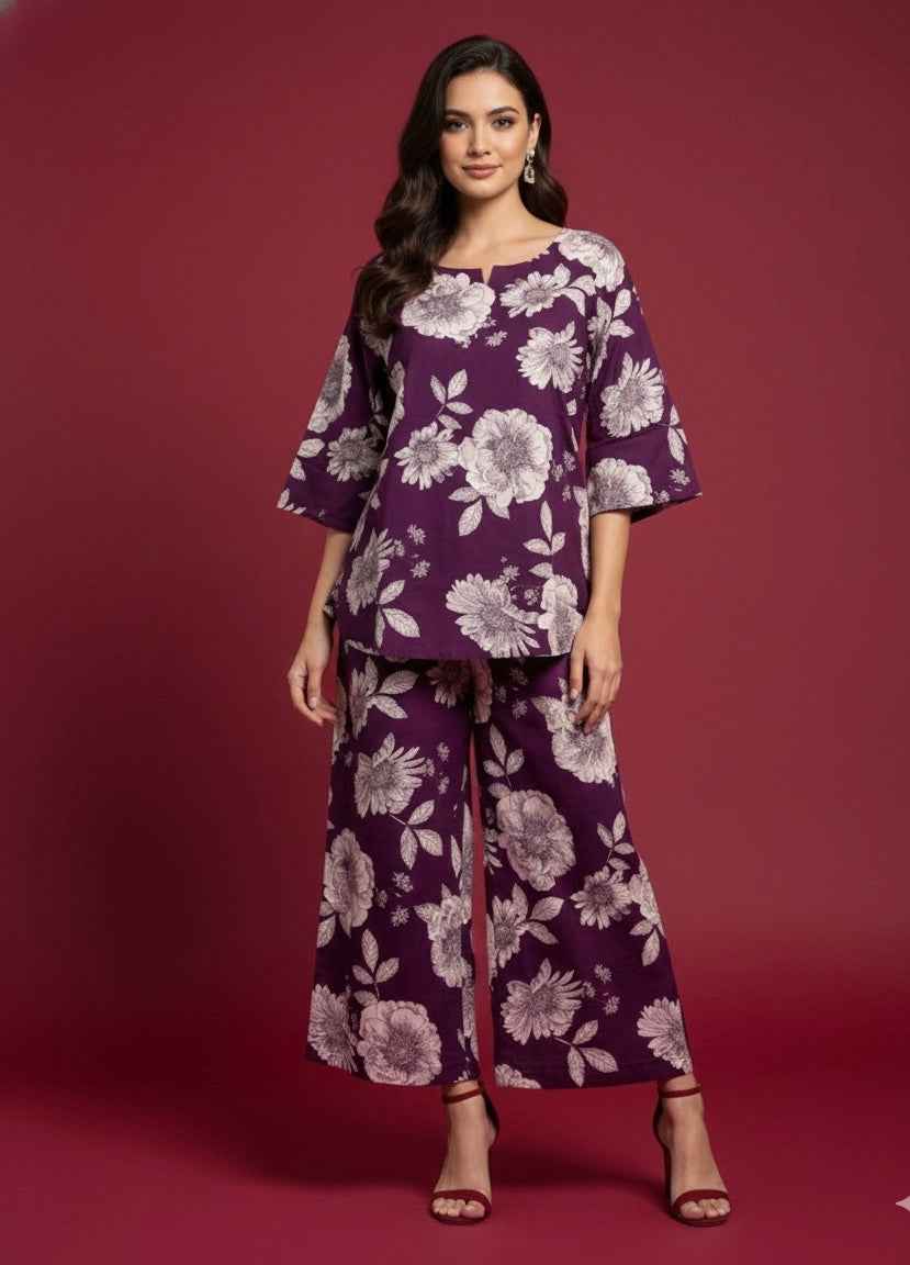 Pure Cotton Two Piece Co Ord Set COS071