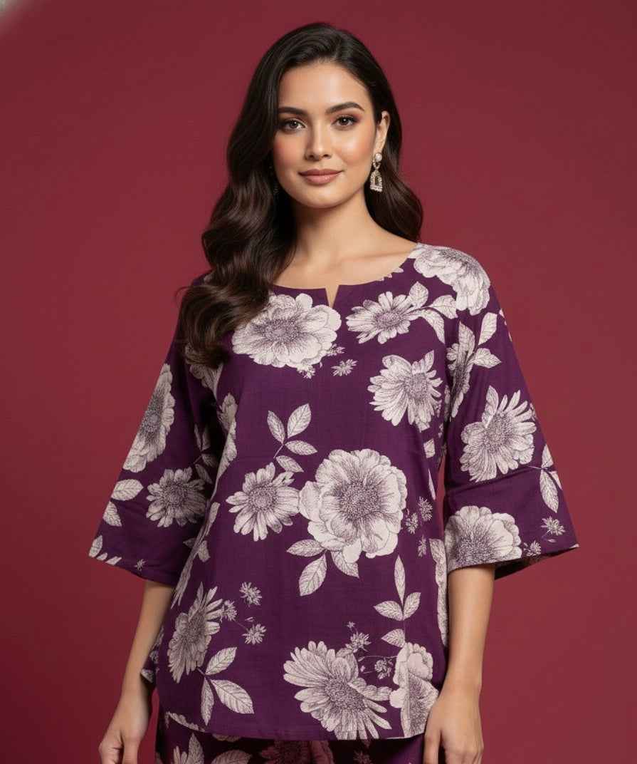 Pure Cotton Two Piece Co Ord Set COS071