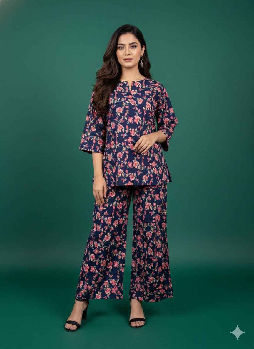 Pure Cotton Two Piece Co Ord Set COS055