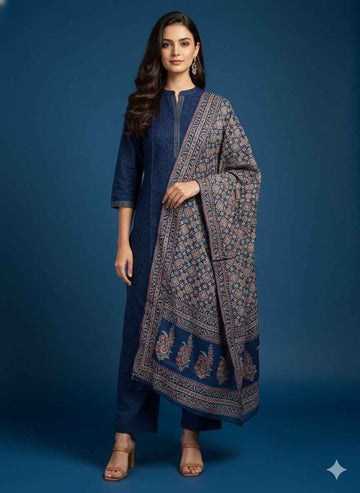 Pure Cotton Three Piece Dupatta Set CS0248