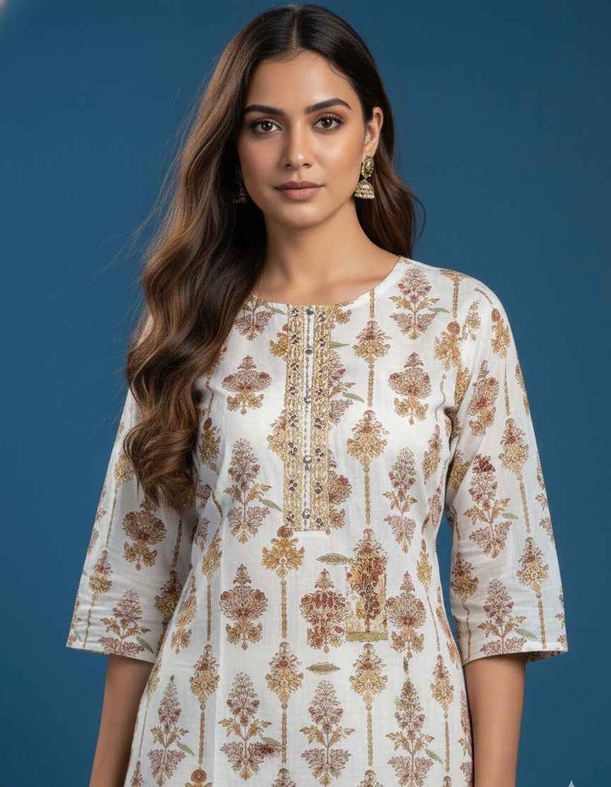 Pure Cotton Three Piece Dupatta Set CS0246