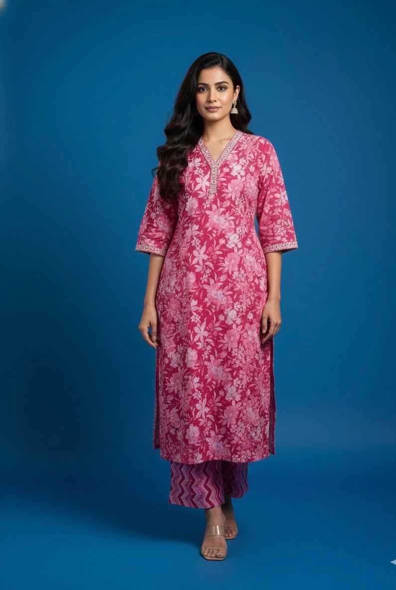 Pure Cotton Three Piece Dupatta Set CS0247