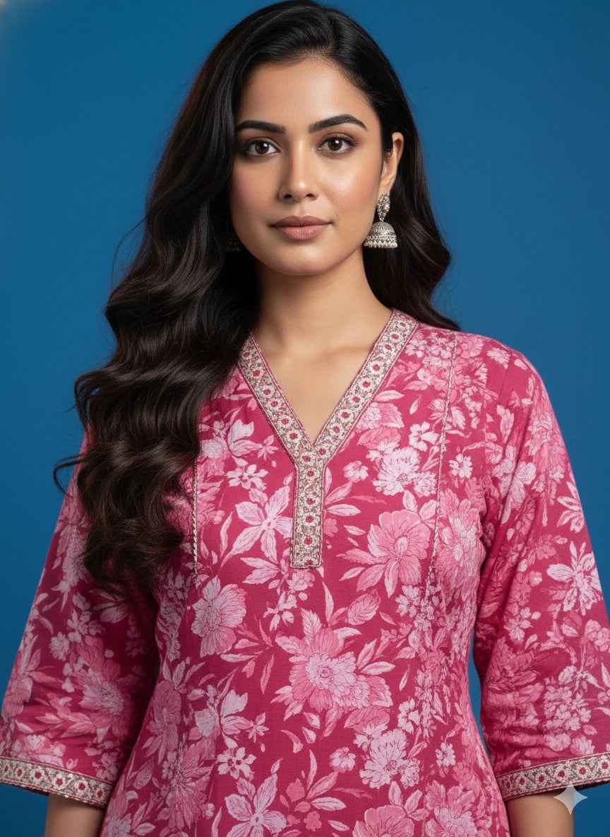 Pure Cotton Three Piece Dupatta Set CS0247