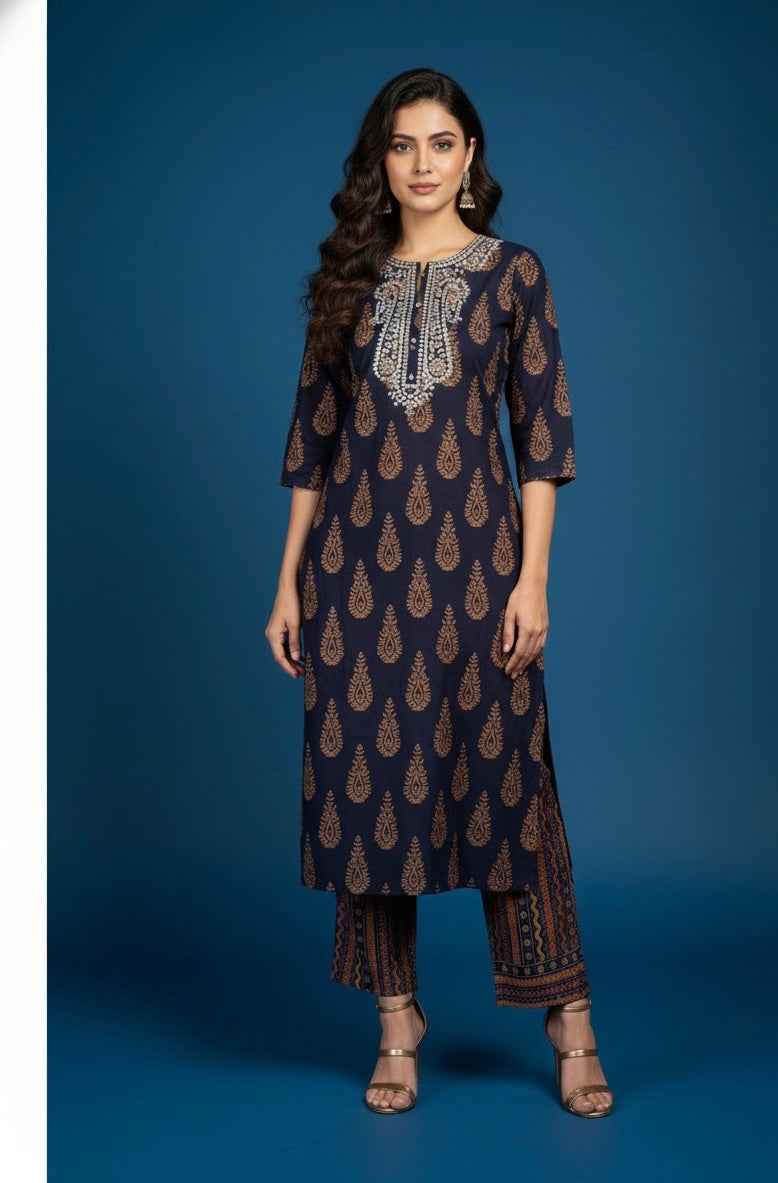 Pure Cotton Three Piece Dupatta Set CS0241