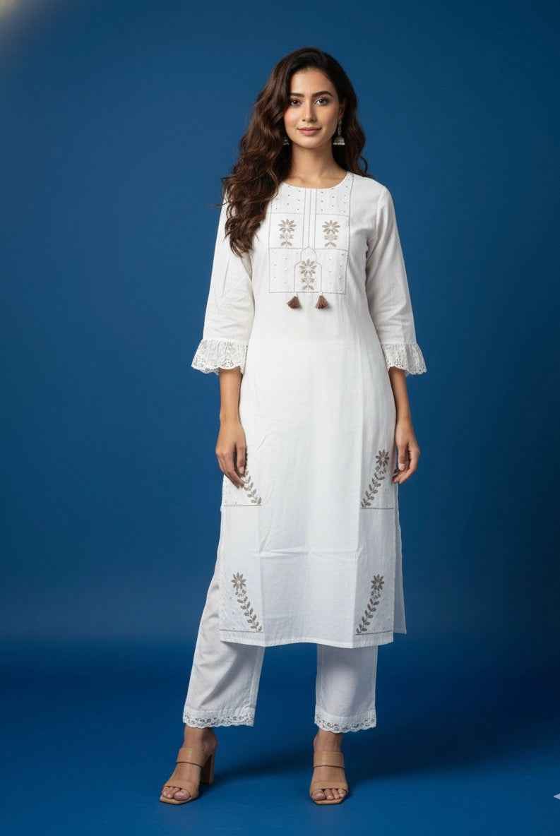 Pure Cotton Three Piece Dupatta Set  CS0240