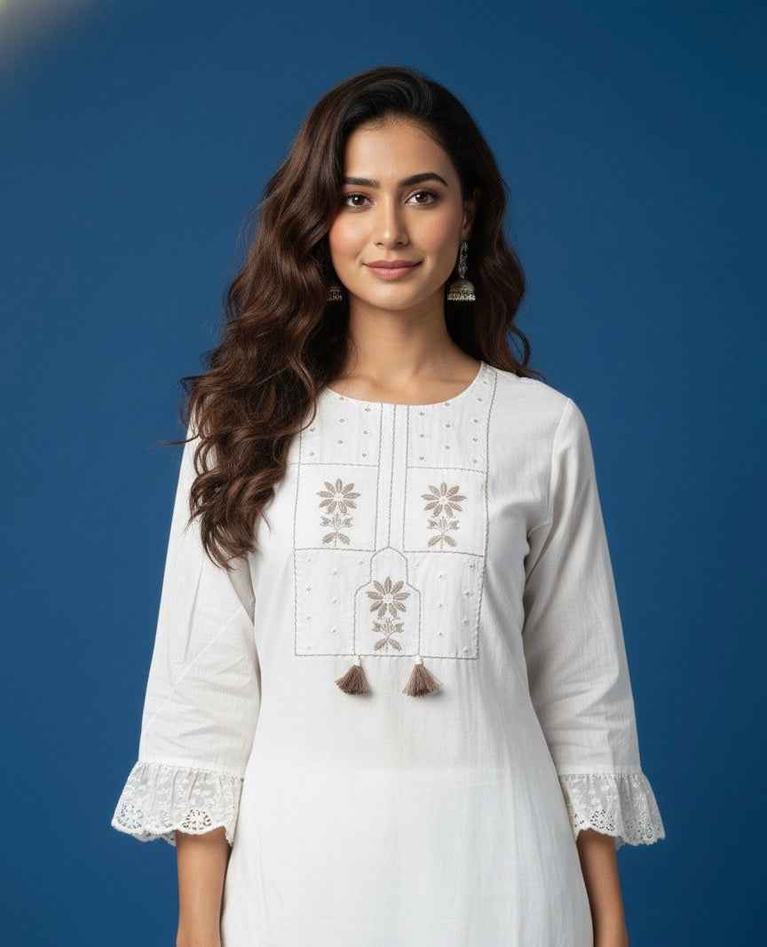 Pure Cotton Three Piece Dupatta Set  CS0240