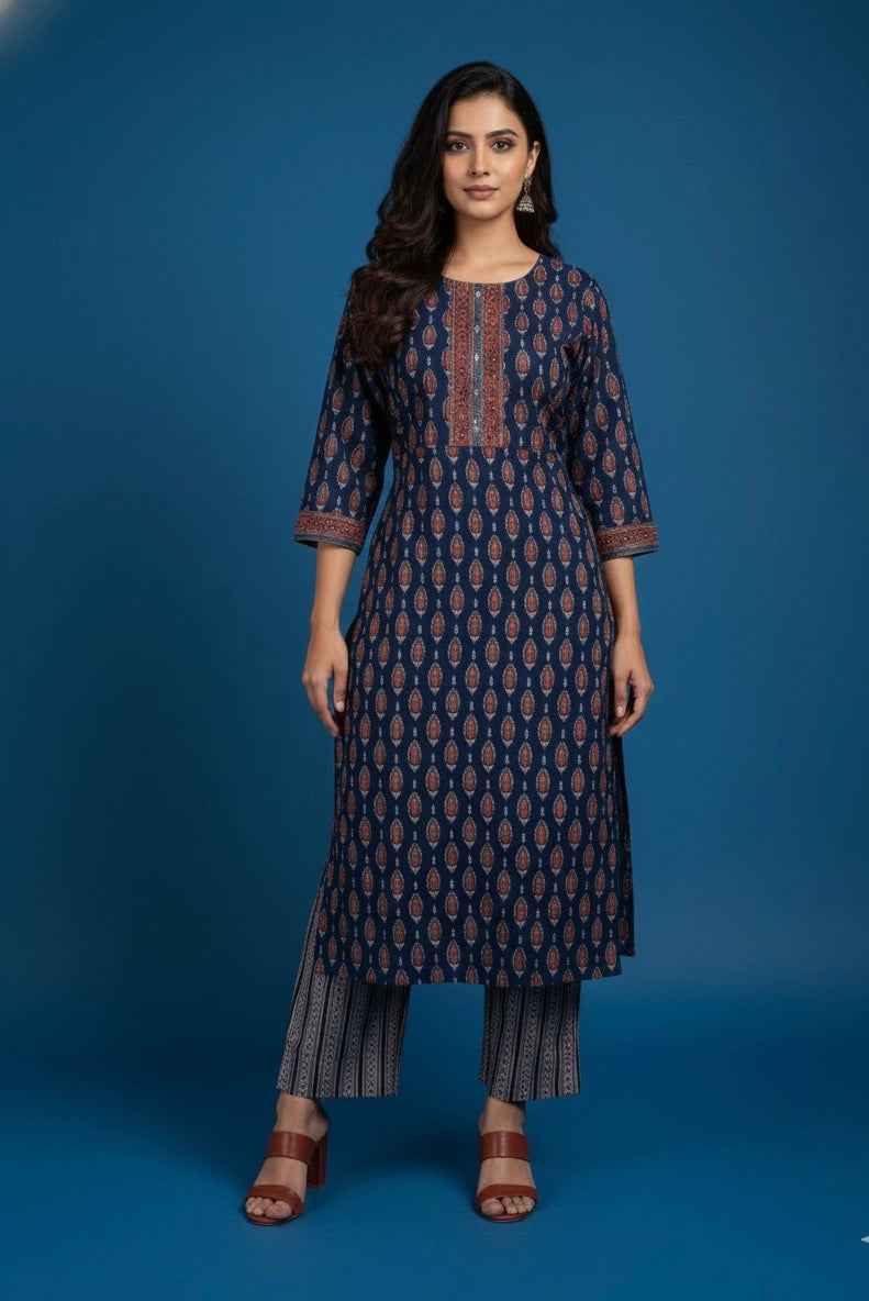 Pure Cotton Three Piece Dupatta Set  CS0238