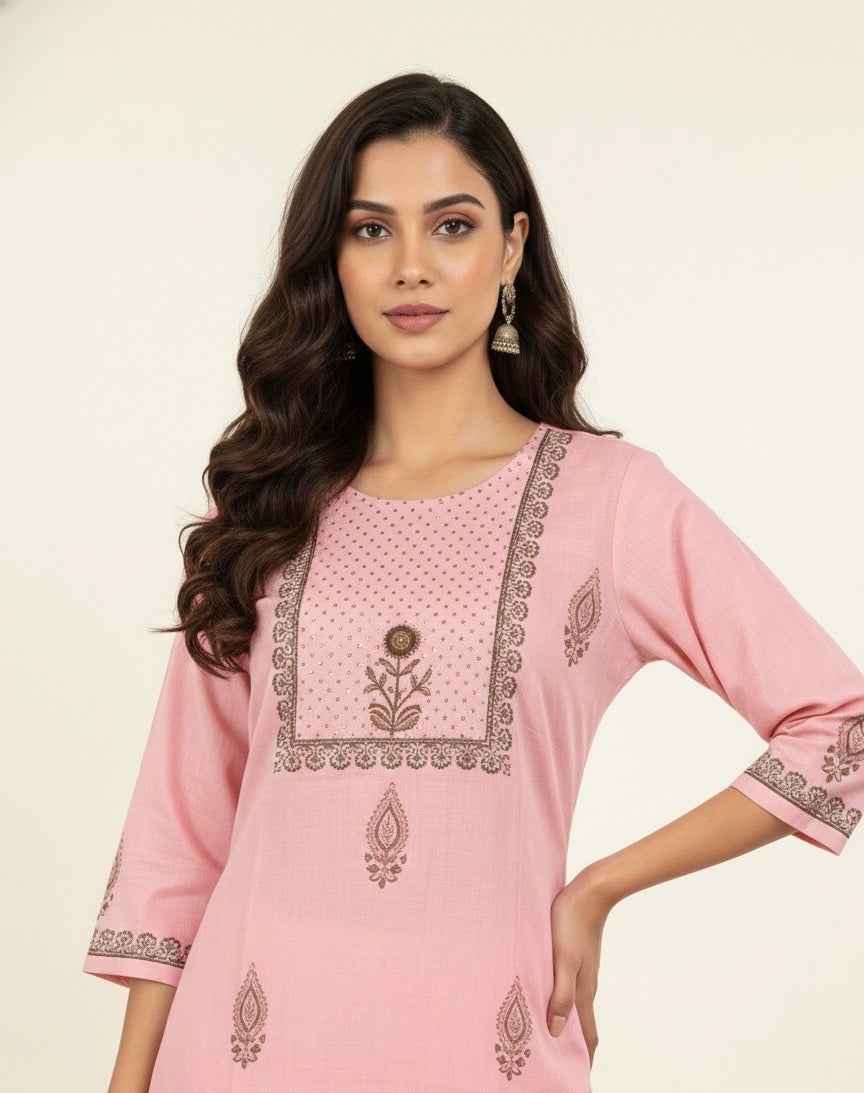 Pure Cotton Flex Two Piece Pant Set  PS085