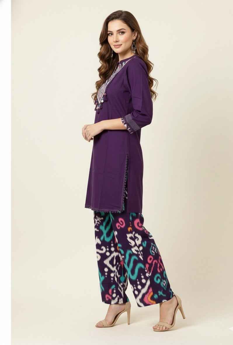 Pure Cotton Two Piece Co Ord Set C0S081