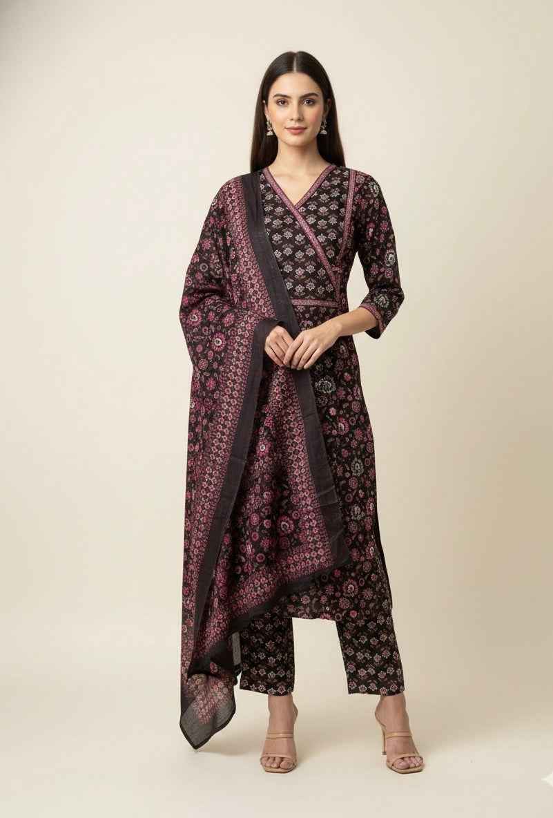 Pure Cotton Three Piece Dupatta Set CS0250