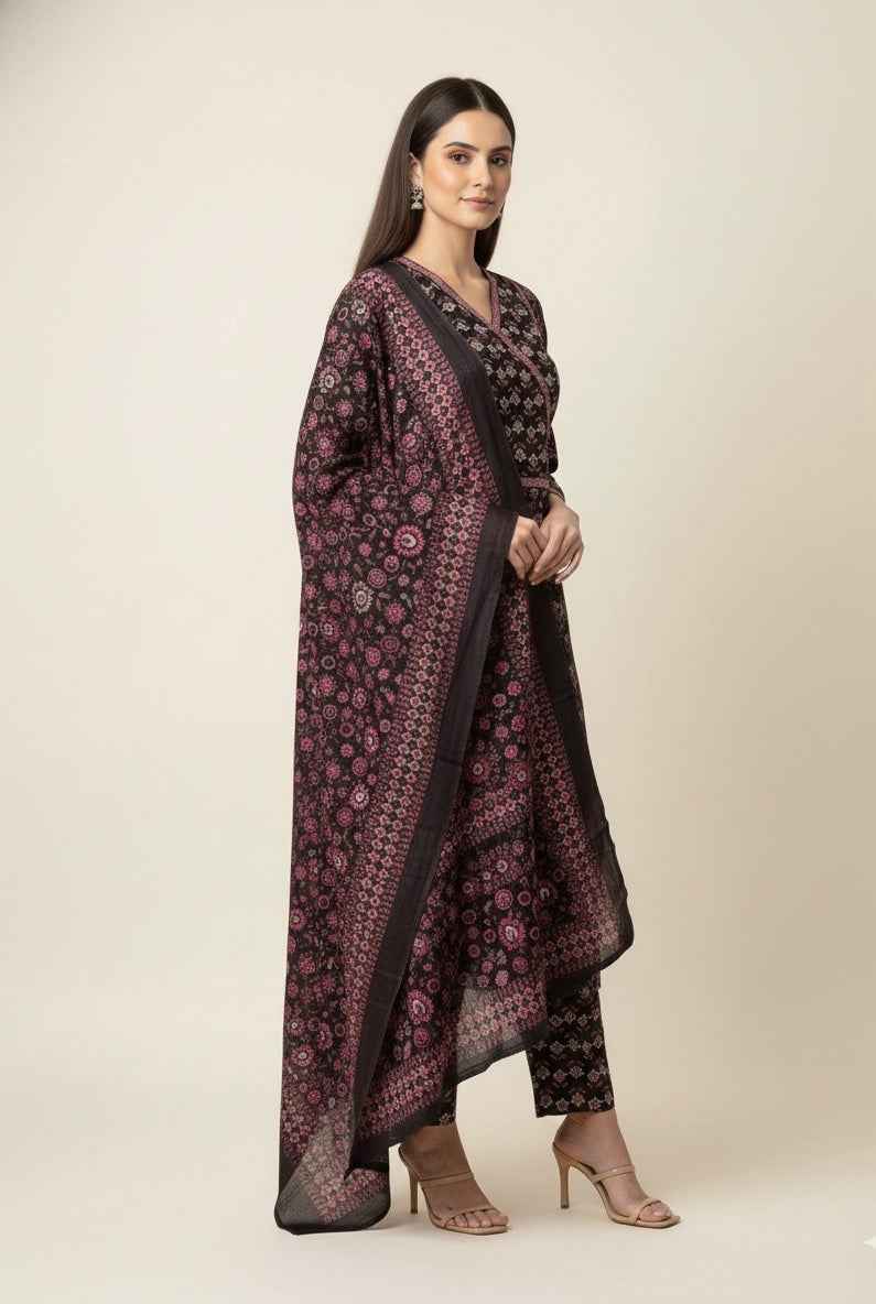 Pure Cotton Three Piece Dupatta Set CS0250