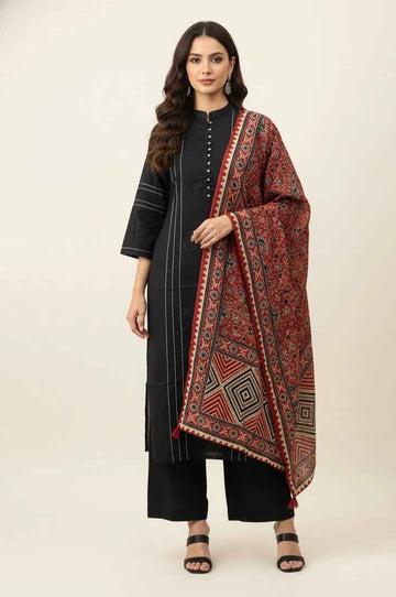 Pure Cotton Three Piece Dupatta Set CS0249