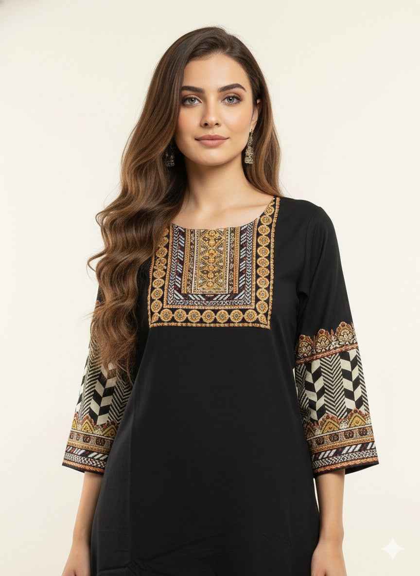 Pure Muslin Three Piece Dupatta Set MS018