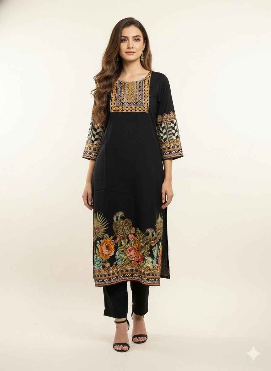 Pure Muslin Three Piece Dupatta Set MS018