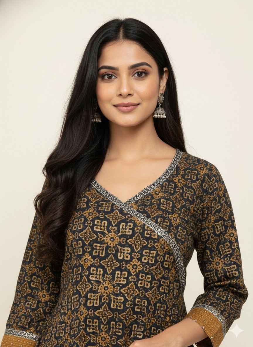 Pure Cotton Three Piece Anarkali  Dupatta Set ANK016