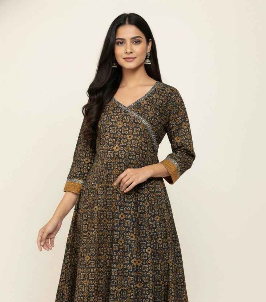 Pure Cotton Three Piece Anarkali  Dupatta Set ANK016