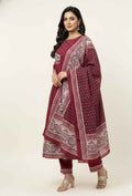 Pure Cotton Three Piece Anarkali  Dupatta Set ANK015