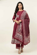 Pure Cotton Three Piece Anarkali  Dupatta Set ANK015