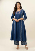 Pure  Cotton A Line Anarkali Dupatta Set ANK022