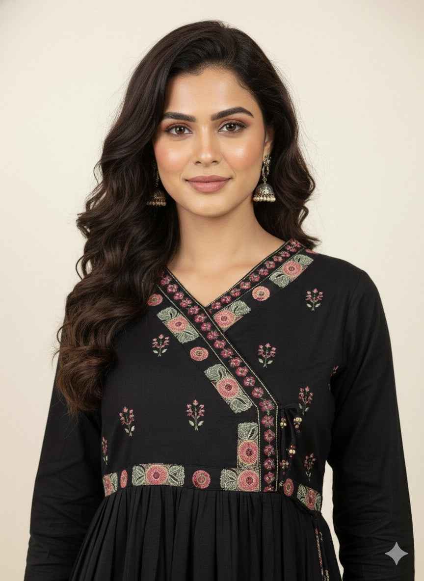 Pure Mul Cotton A Line Anarkali Dupatta Set ANK018