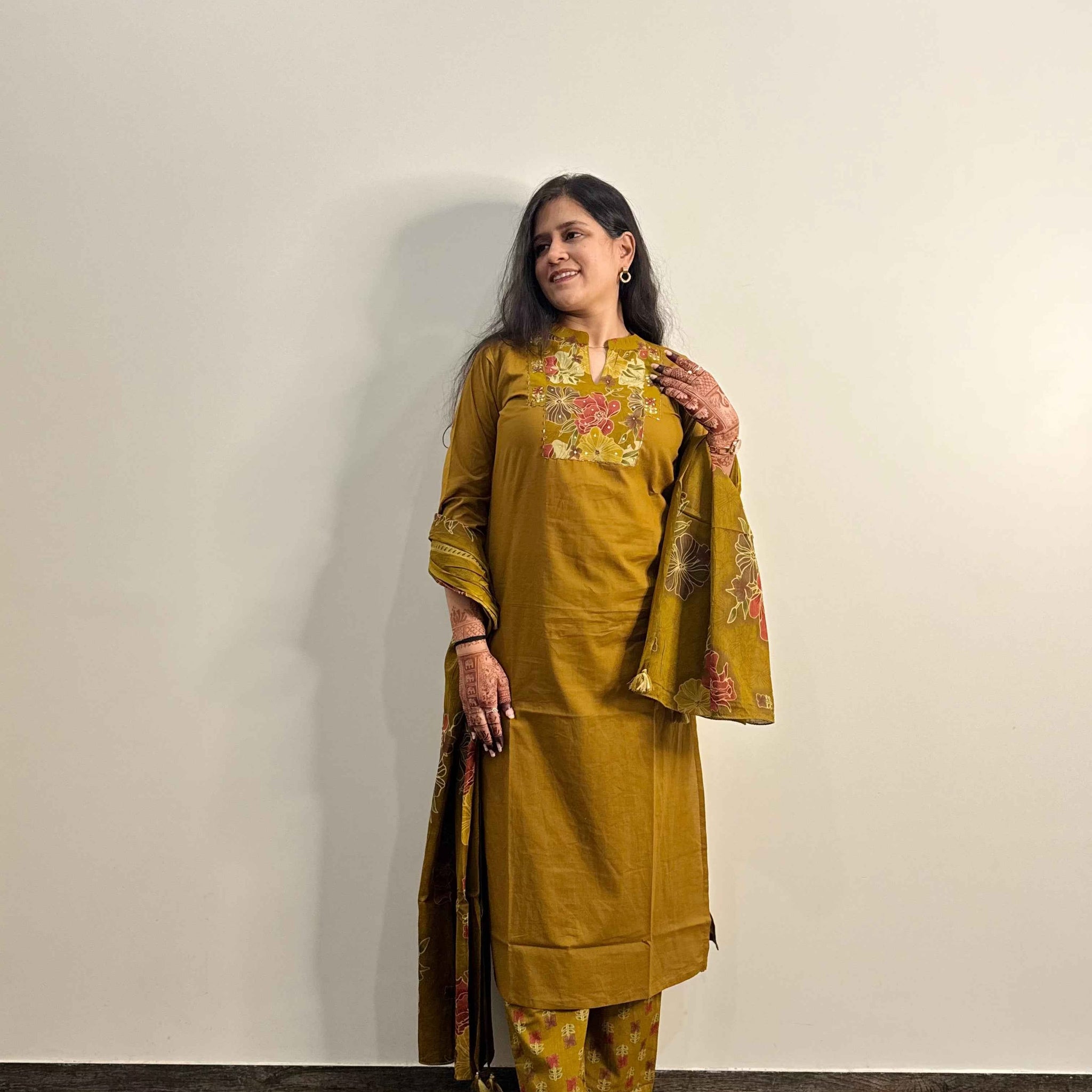 Pure Cotton Straight Dupatta Set