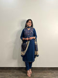 Pure Cotton V Neck Dupatta Set