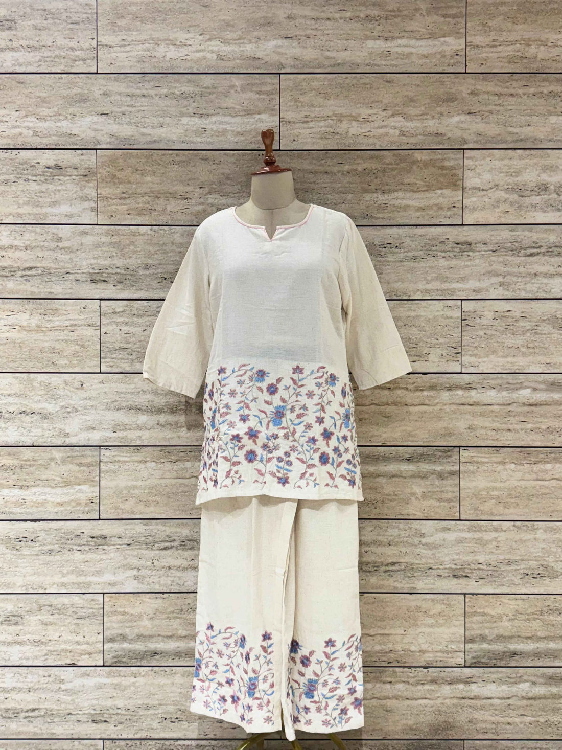 Two Piece Pure Cotton embroidery  Co ord set