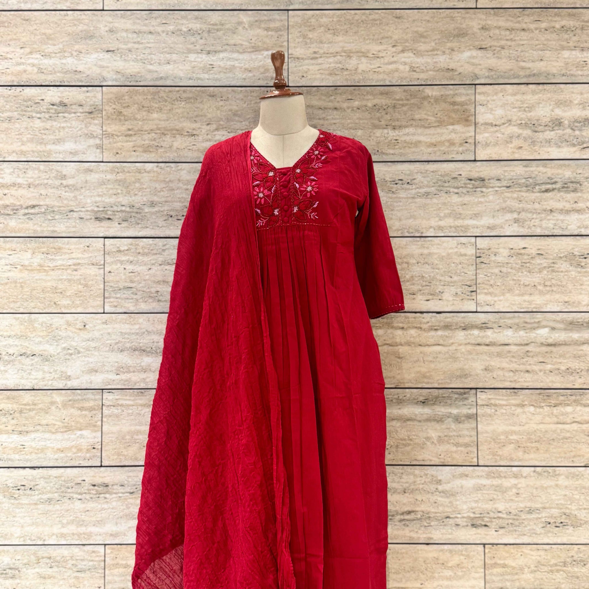 Premium range three piece embroidery cotton suit
