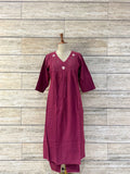 Solid Base Pure Cotton Two Piece Pant Set RS017