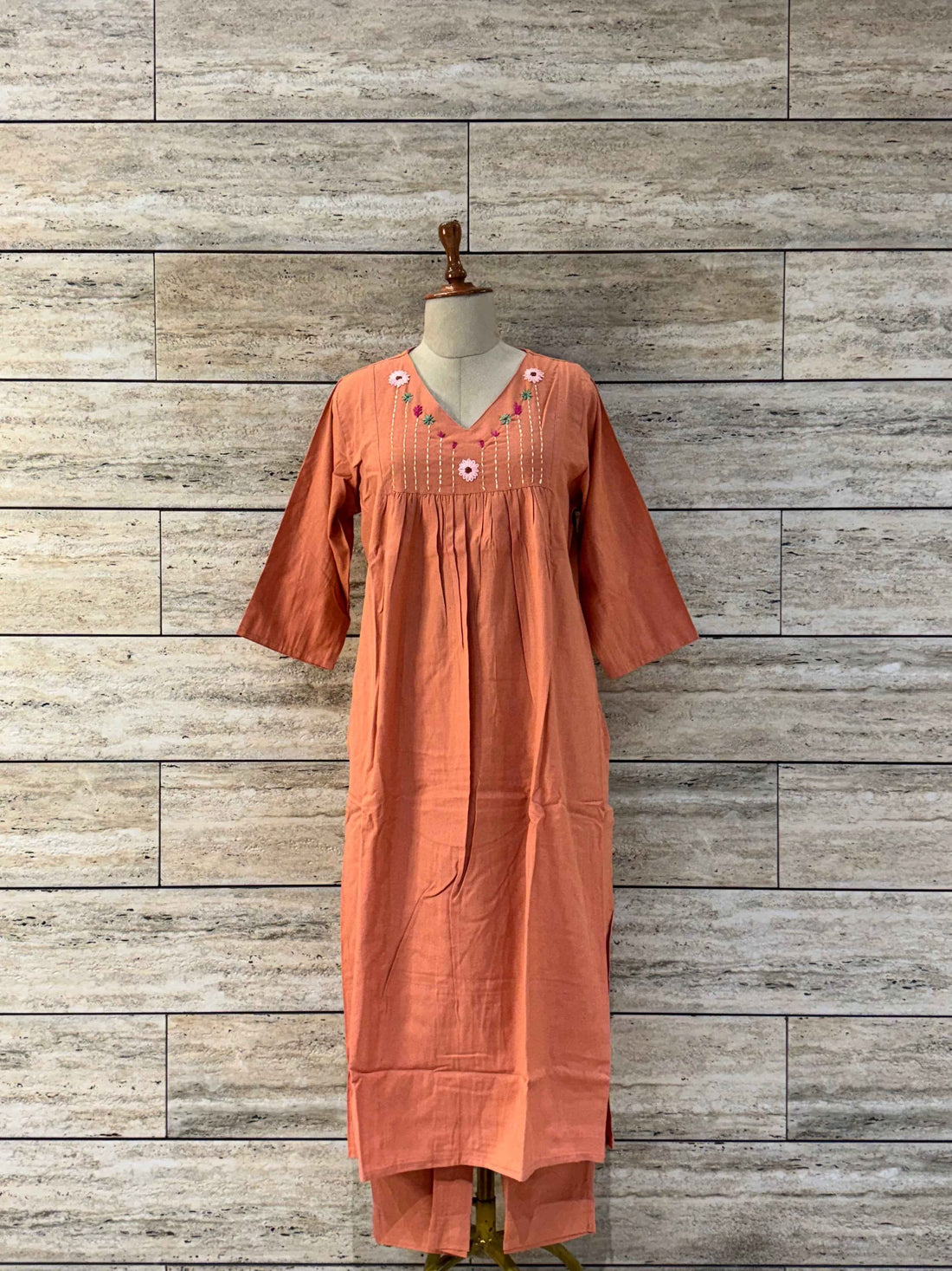 Solid Base Pure Cotton Two Piece Pant Set RS017