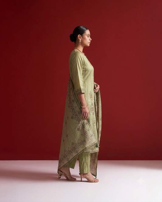 Pure Chanderi Dupatta Set CHS024