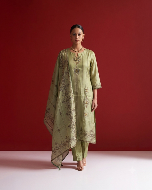 Pure Chanderi Dupatta Set CHS024