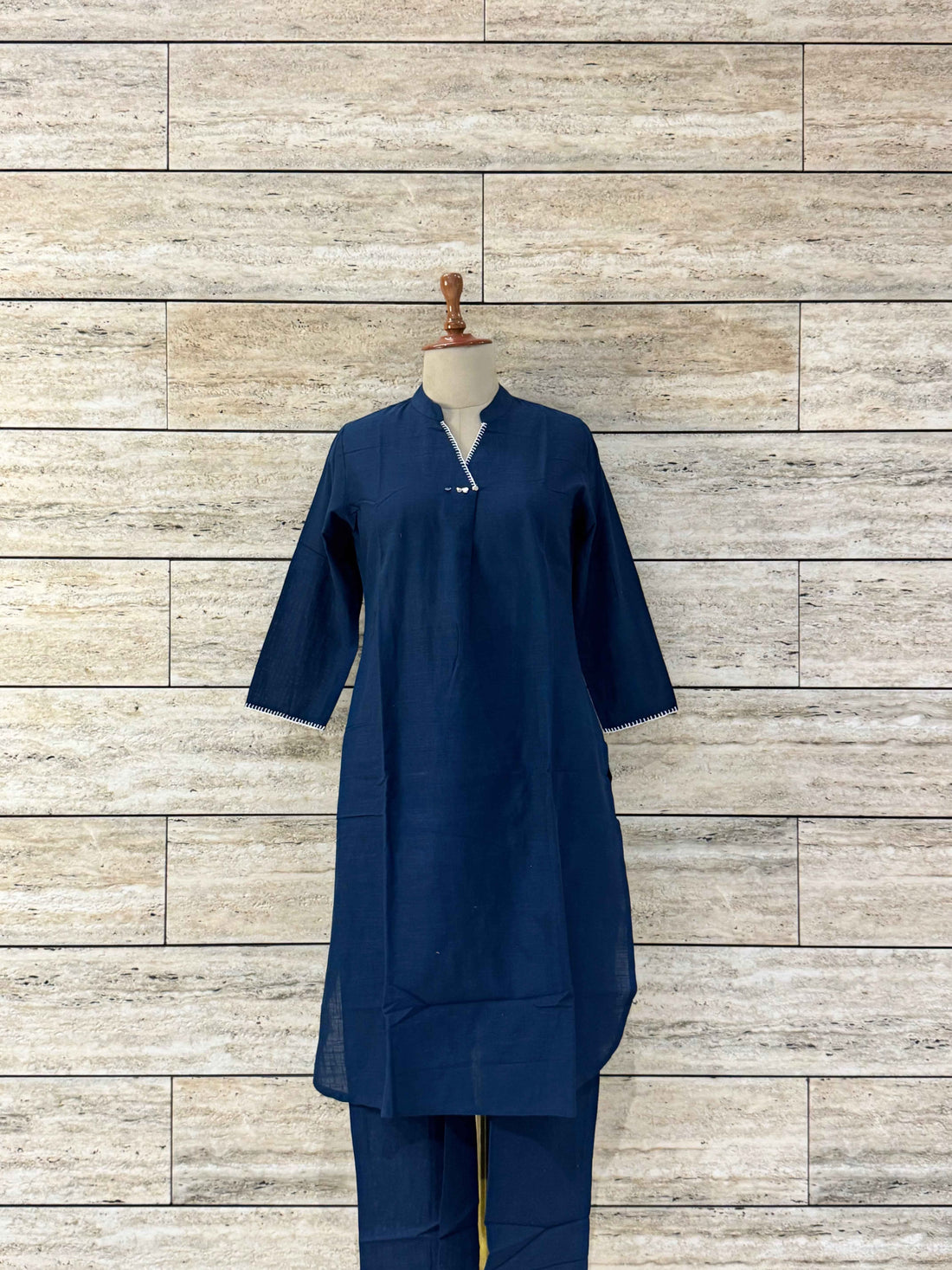 Solid Base Deep Blue Two Piece Pant Set RS014