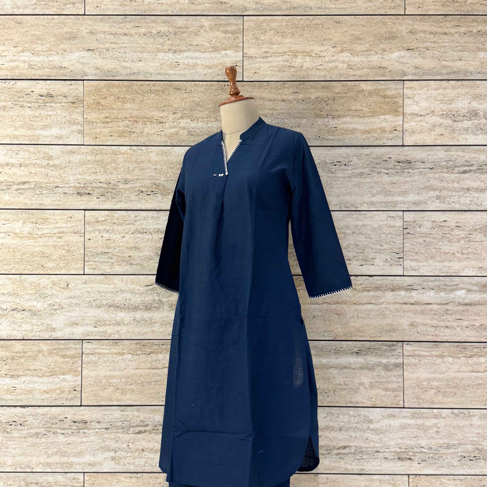 Solid Base Deep Blue Two Piece Pant Set RS014