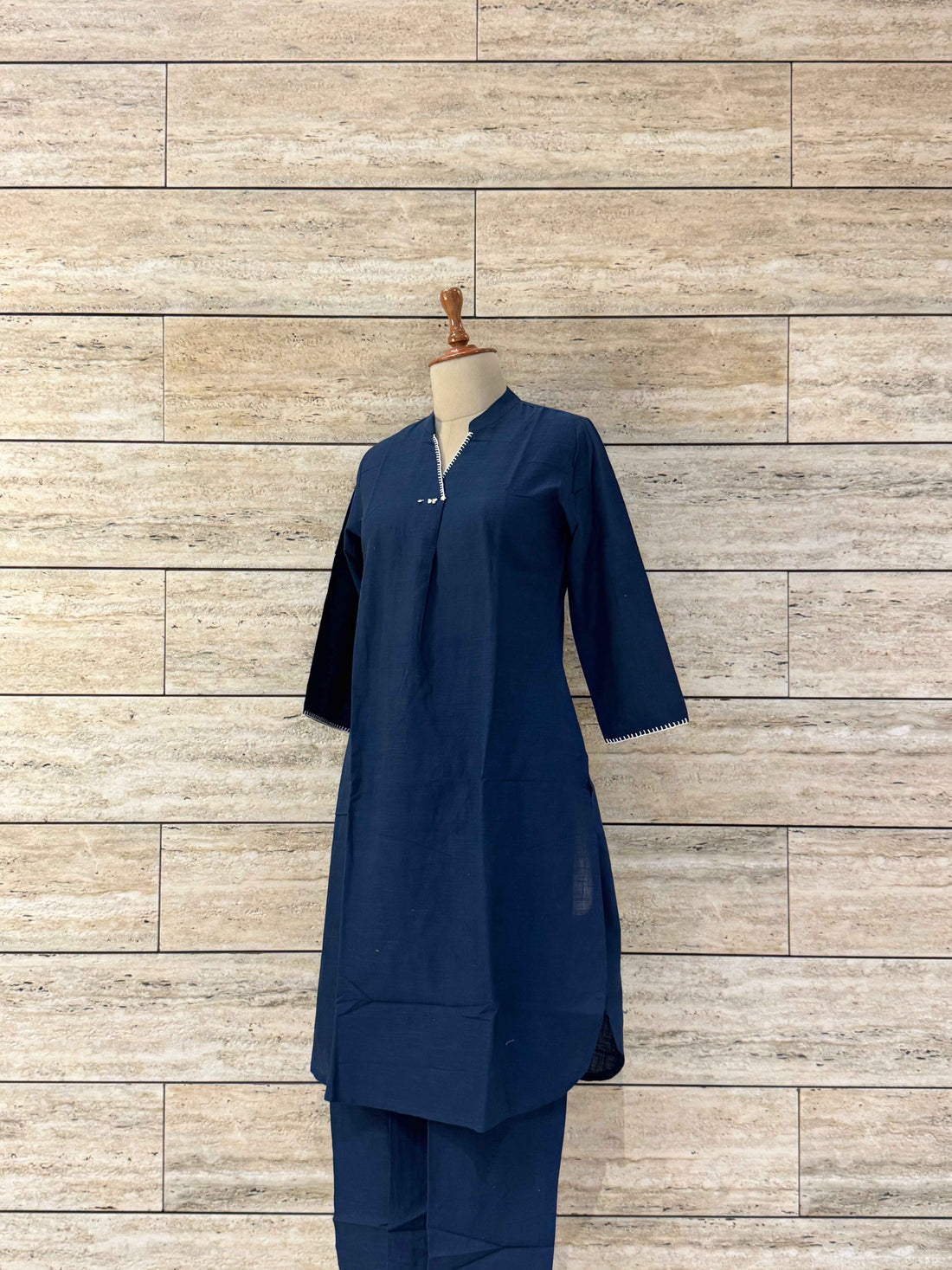 Solid Base Deep Blue Two Piece Pant Set RS014