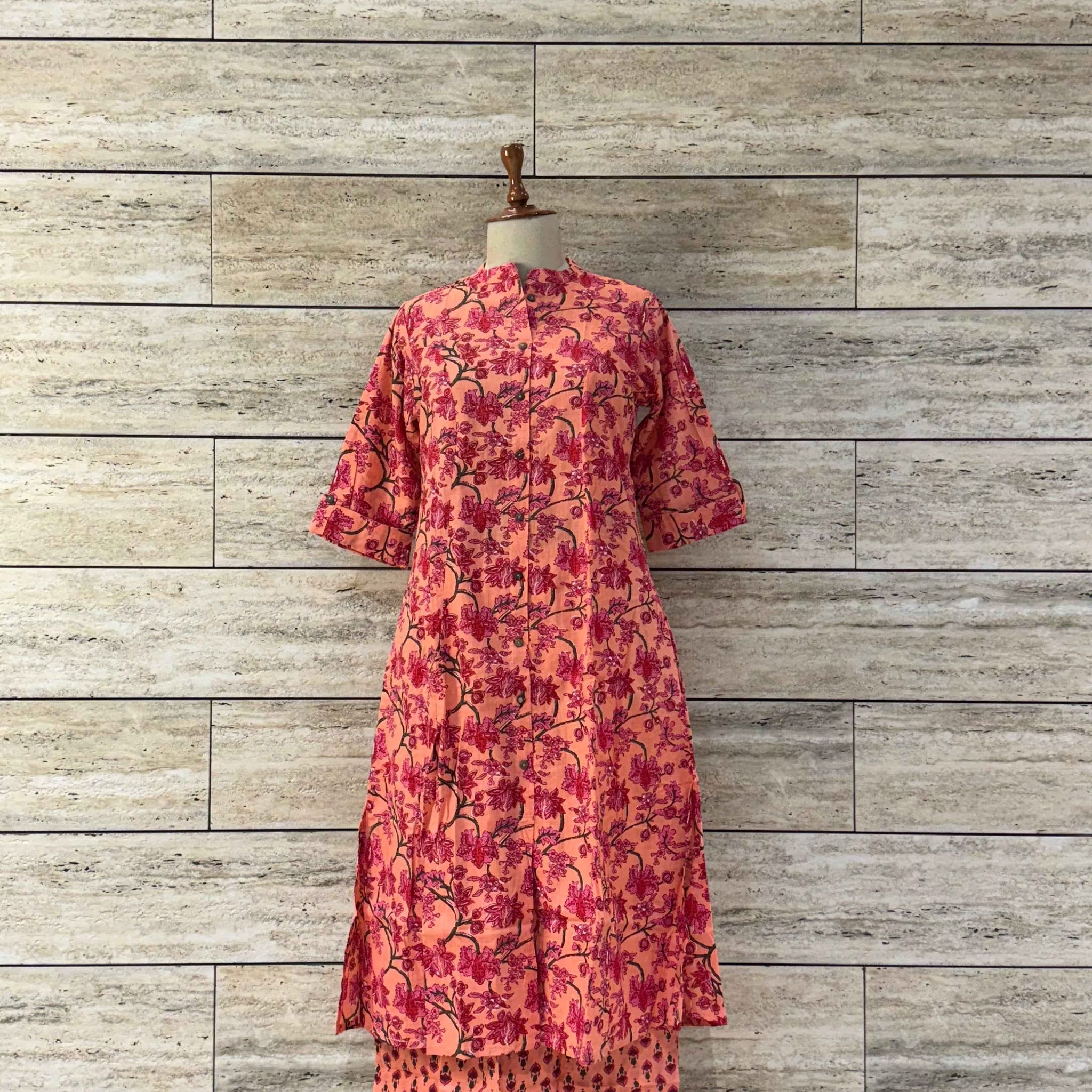 Floral Print Pure Cotton Two Piece Pant Set RS011