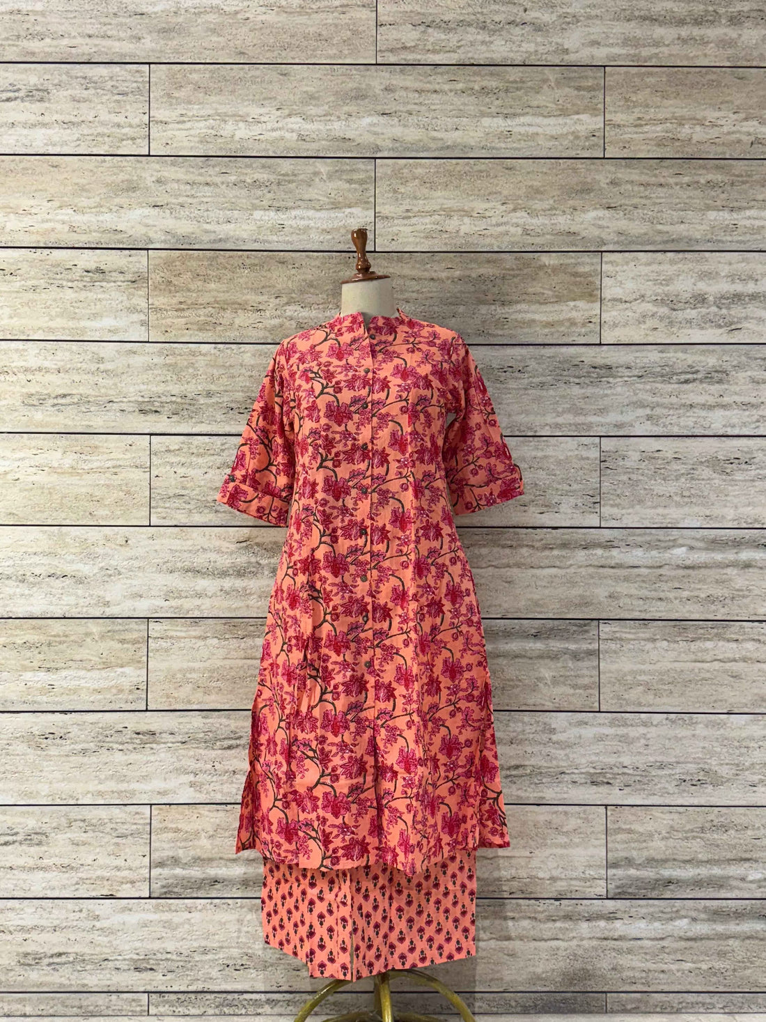 Floral Print Pure Cotton Two Piece Pant Set RS011