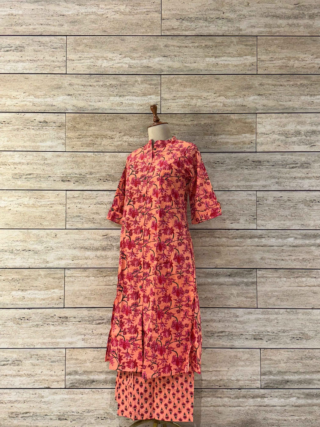 Floral Print Pure Cotton Two Piece Pant Set RS011