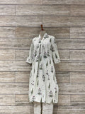 Floral Print A Line Pure Cotton Two Piece Pant Set RS003