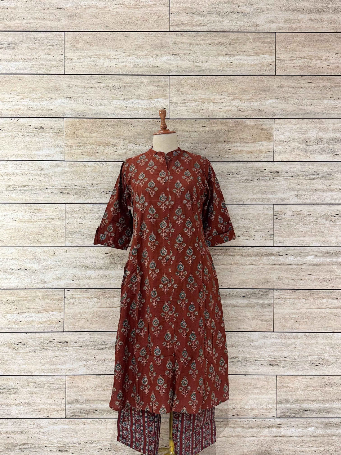 Hand Block Pure Cotton Two Piece Pant Set RS002