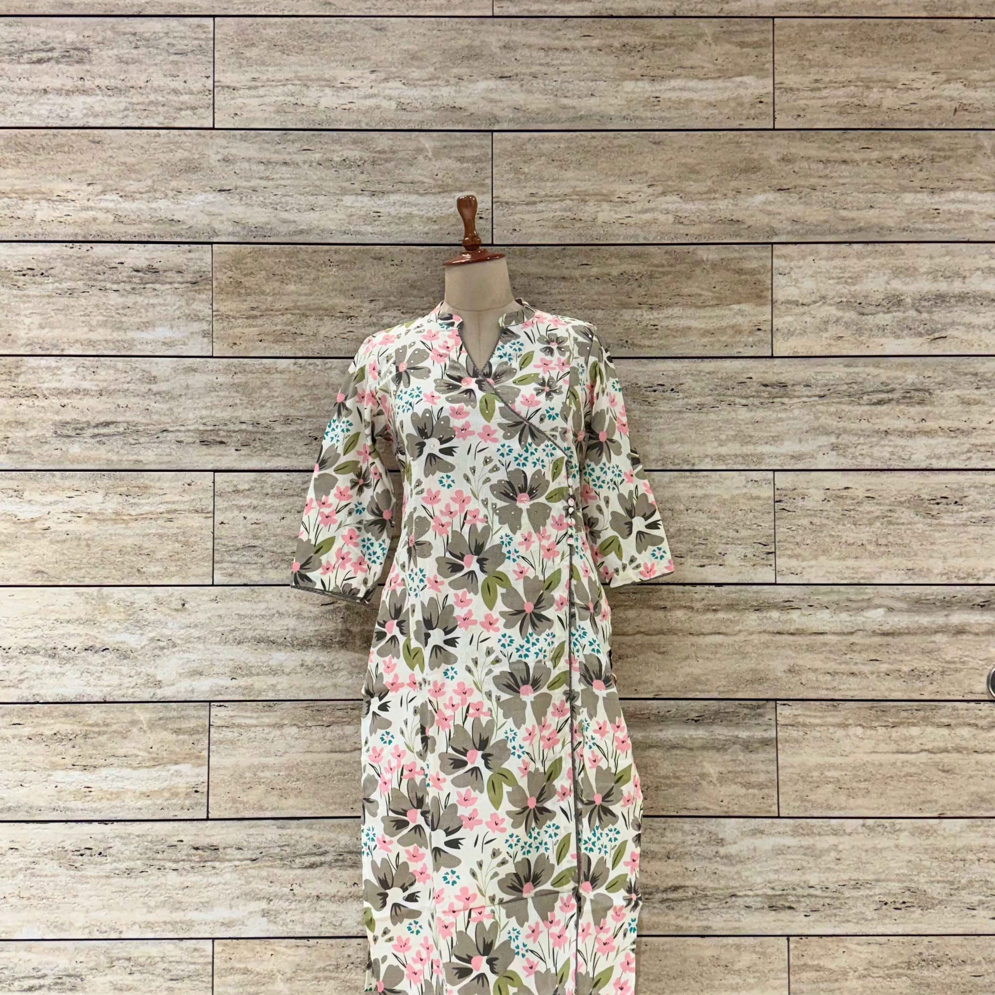 Angrakha Two Piece pure cotton Floral Print pant sets AFR018