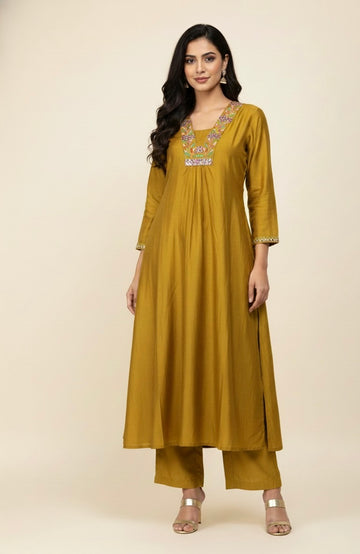 Two piece pant set in pure Muslin    MPS006