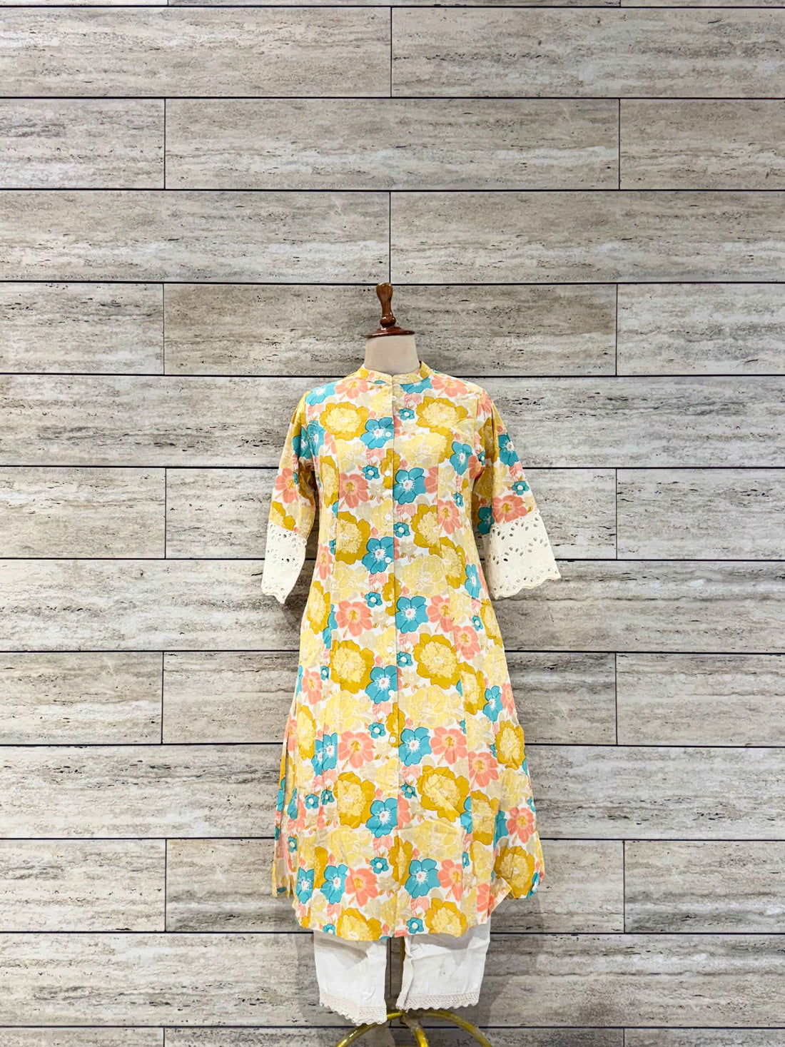 Floral Print Pure Cotton Two Piece Pant Set