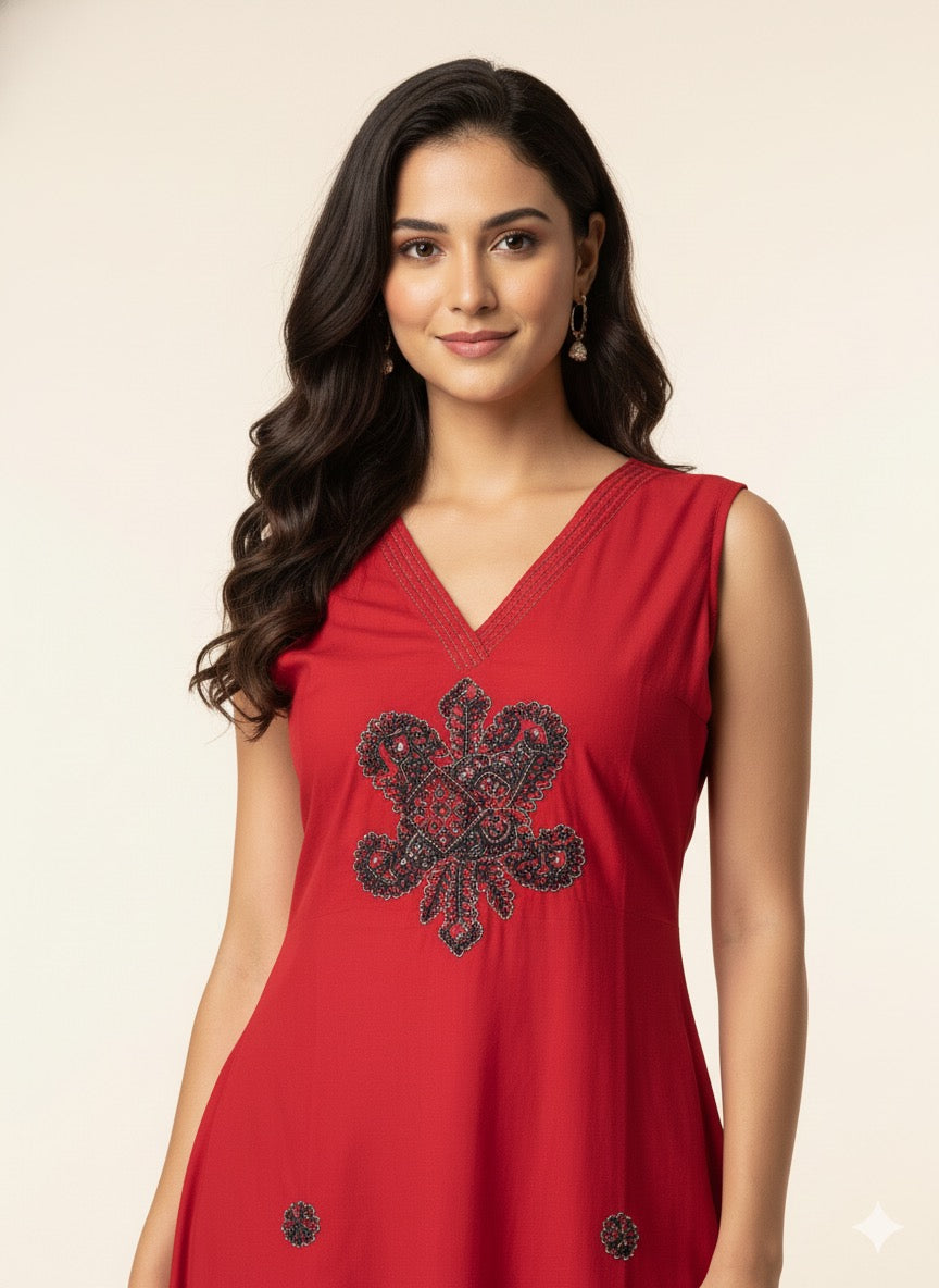 Pure Cotton A Line Two Piece Pant Set PS055