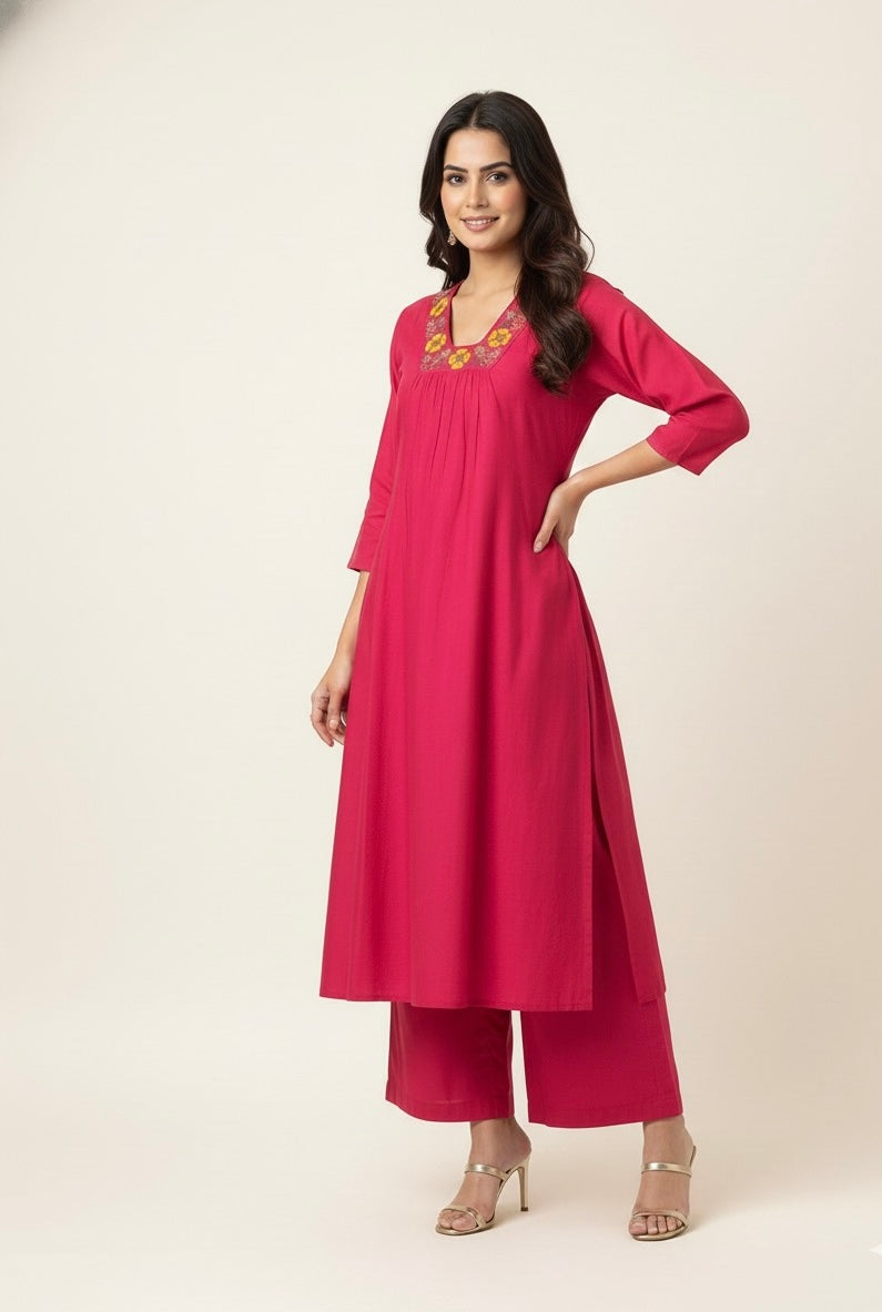 Two piece pant set in pure Muslin  MPS005