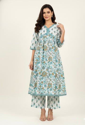 Pure Cotton Aliya Cut Two Piece With Embroidery PS051