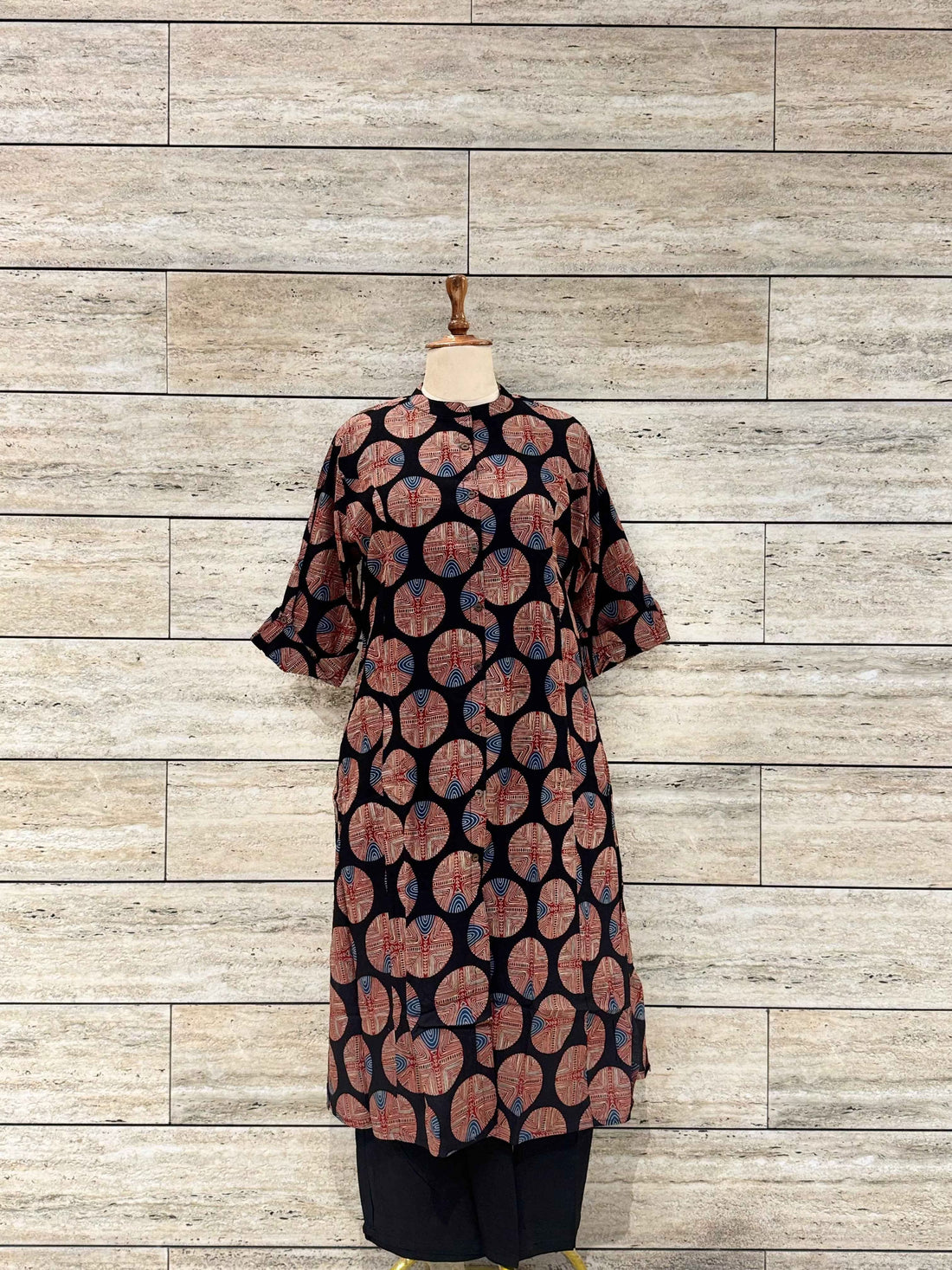 Hand Block Apple Cut Two Piece Pant Set RS030