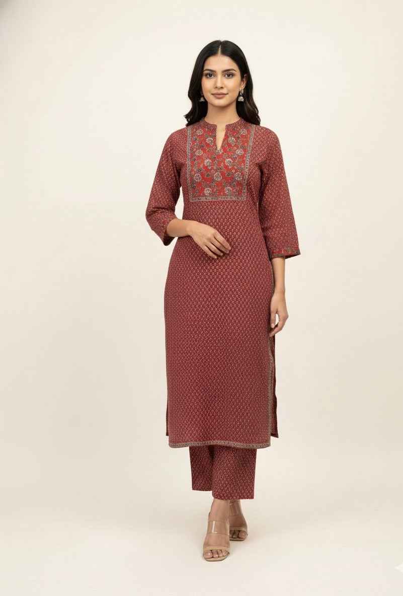 Pure Cotton Three Piece Dupatta Set With Palazzo CS0269