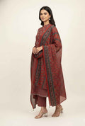 Pure Cotton Three Piece Dupatta Set With Palazzo CS0269